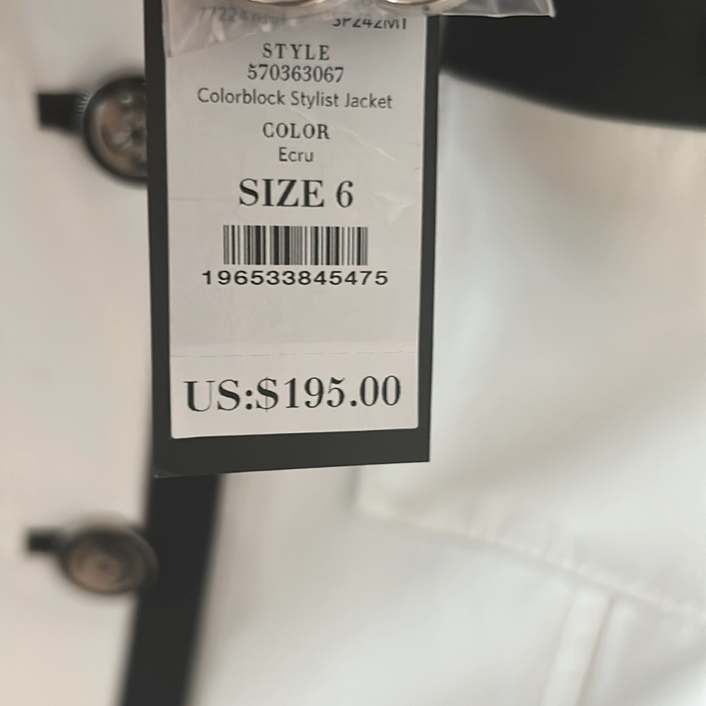 White House Black Market Black and White Blazer with Contrast Trim-brand new! - Picture 6 of 7